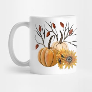 Pumpkins & Sunflowers Graphic Mug